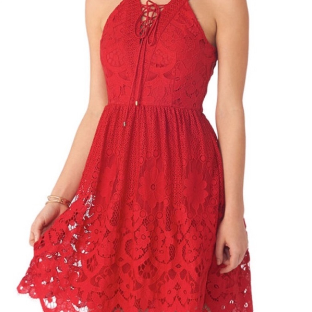 Eci New York Red Lace Dress